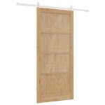 vidaXL Ușă glisantă Manual Natural și alb 93 x 202 cm vidaXL Ușă glisantă Manual Natural și alb 93 x 202 cm
