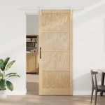 vidaXL Ușă glisantă Manual Natural și alb 93 x 232 cm vidaXL Ușă glisantă Manual Natural și alb 93 x 232 cm