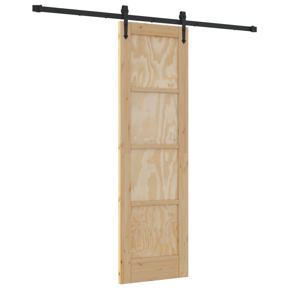 vidaXL Ușă glisantă Manual Natural și negru 61 x 198.5 cm