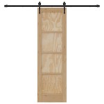 vidaXL Ușă glisantă Manual Natural și negru 61 x 198.5 cm vidaXL Ușă glisantă Manual Natural și negru 61 x 198.5 cm
