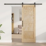 vidaXL Ușă glisantă Manual Natural și negru 73.5 x 198.5 cm vidaXL Ușă glisantă Manual Natural și negru 73.5 x 198.5 cm
