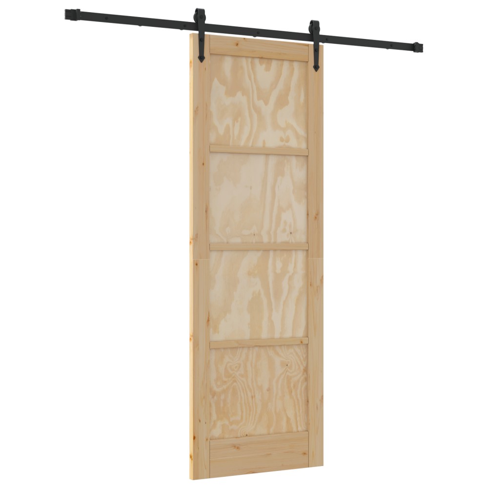 vidaXL Ușă glisantă Manual Natural și negru 73.5 x 211 cm