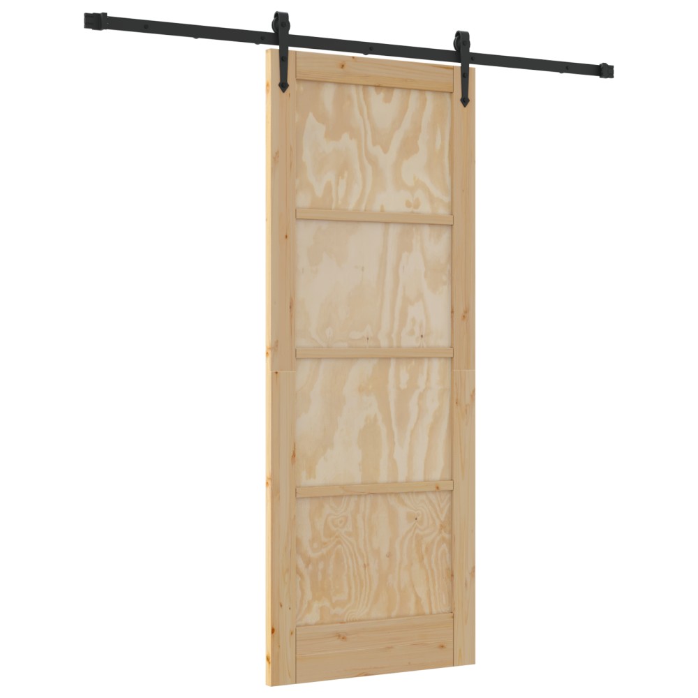 vidaXL Ușă glisantă Manual Natural și negru 78 x 202 cm