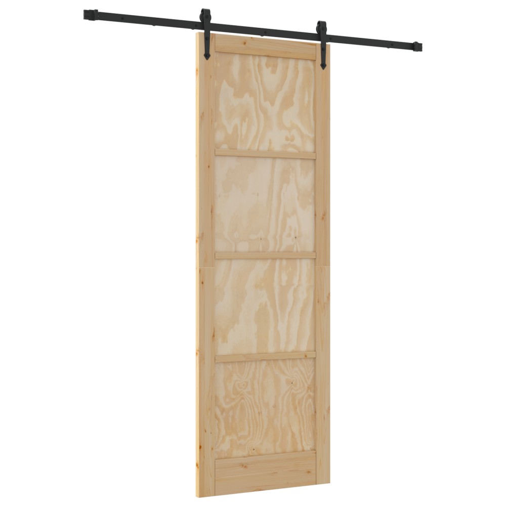 vidaXL Ușă glisantă Manual Natural și negru 78 x 232 cm