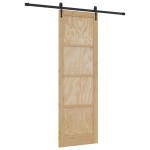 vidaXL Ușă glisantă Manual Natural și negru 78 x 232 cm vidaXL Ușă glisantă Manual Natural și negru 78 x 232 cm