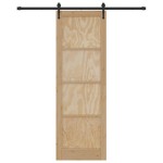 vidaXL Ușă glisantă Manual Natural și negru 78 x 232 cm vidaXL Ușă glisantă Manual Natural și negru 78 x 232 cm