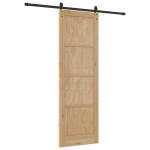 vidaXL Ușă glisantă Manual Natural și negru 78 x 232 cm vidaXL Ușă glisantă Manual Natural și negru 78 x 232 cm