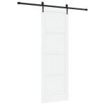 vidaXL Ușă glisantă Alb și negru 78 x 232 cm Lemn masiv de pin și oțel