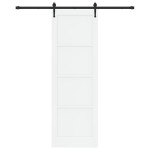 vidaXL Ușă glisantă Alb și negru 78 x 232 cm Lemn masiv de pin și oțel