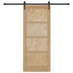 vidaXL Ușă glisantă Manual Natural și negru 83 x 202 cm vidaXL Ușă glisantă Manual Natural și negru 83 x 202 cm