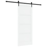 vidaXL Ușă glisantă Alb și negru 83 x 202 cm Lemn masiv de pin și oțel