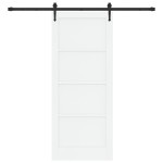 vidaXL Ușă glisantă Alb și negru 83 x 202 cm Lemn masiv de pin și oțel