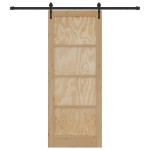 vidaXL Ușă glisantă Manual Natural și negru 83 x 211 cm vidaXL Ușă glisantă Manual Natural și negru 83 x 211 cm