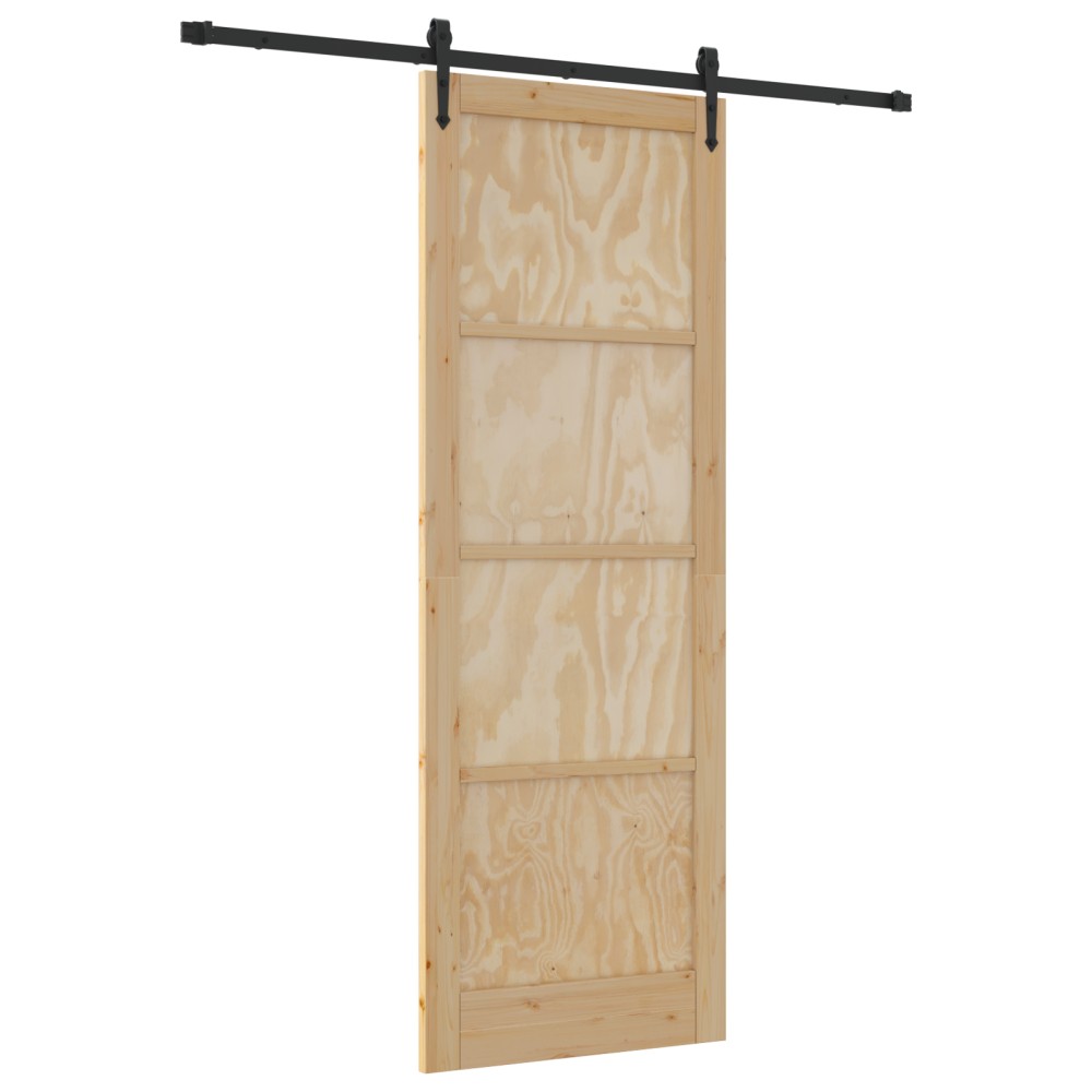 vidaXL Ușă glisantă Manual Natural și negru 83 x 232 cm