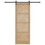 vidaXL Ușă glisantă Manual Natural și negru 83 x 232 cm vidaXL Ușă glisantă Manual Natural și negru 83 x 232 cm