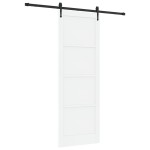 vidaXL Ușă glisantă Alb și negru 83 x 232 cm Lemn masiv de pin și oțel
