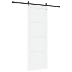 vidaXL Ușă glisantă Alb și negru 83 x 232 cm Lemn masiv de pin și oțel