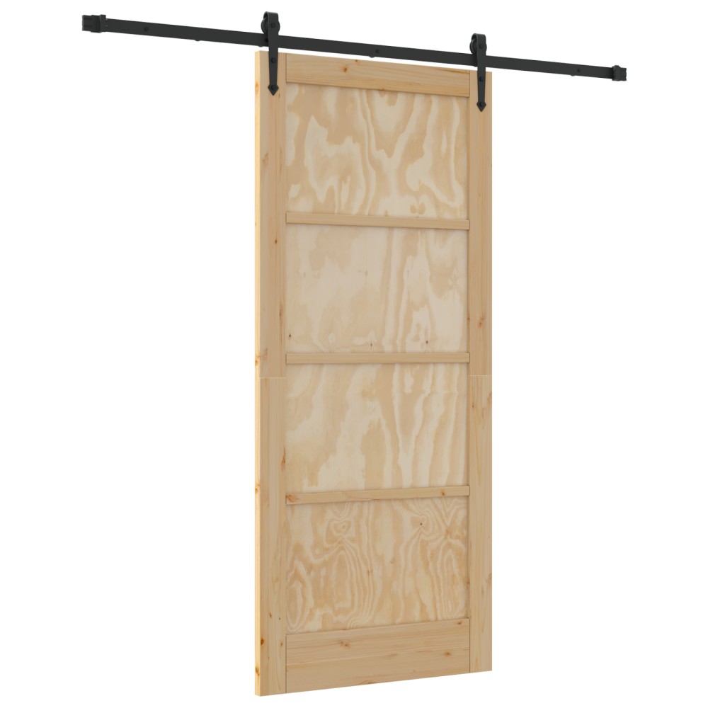 vidaXL Ușă glisantă Manual Natural și negru 86 x 198.5 cm
