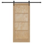 vidaXL Ușă glisantă Manual Natural și negru 86 x 198.5 cm vidaXL Ușă glisantă Manual Natural și negru 86 x 198.5 cm