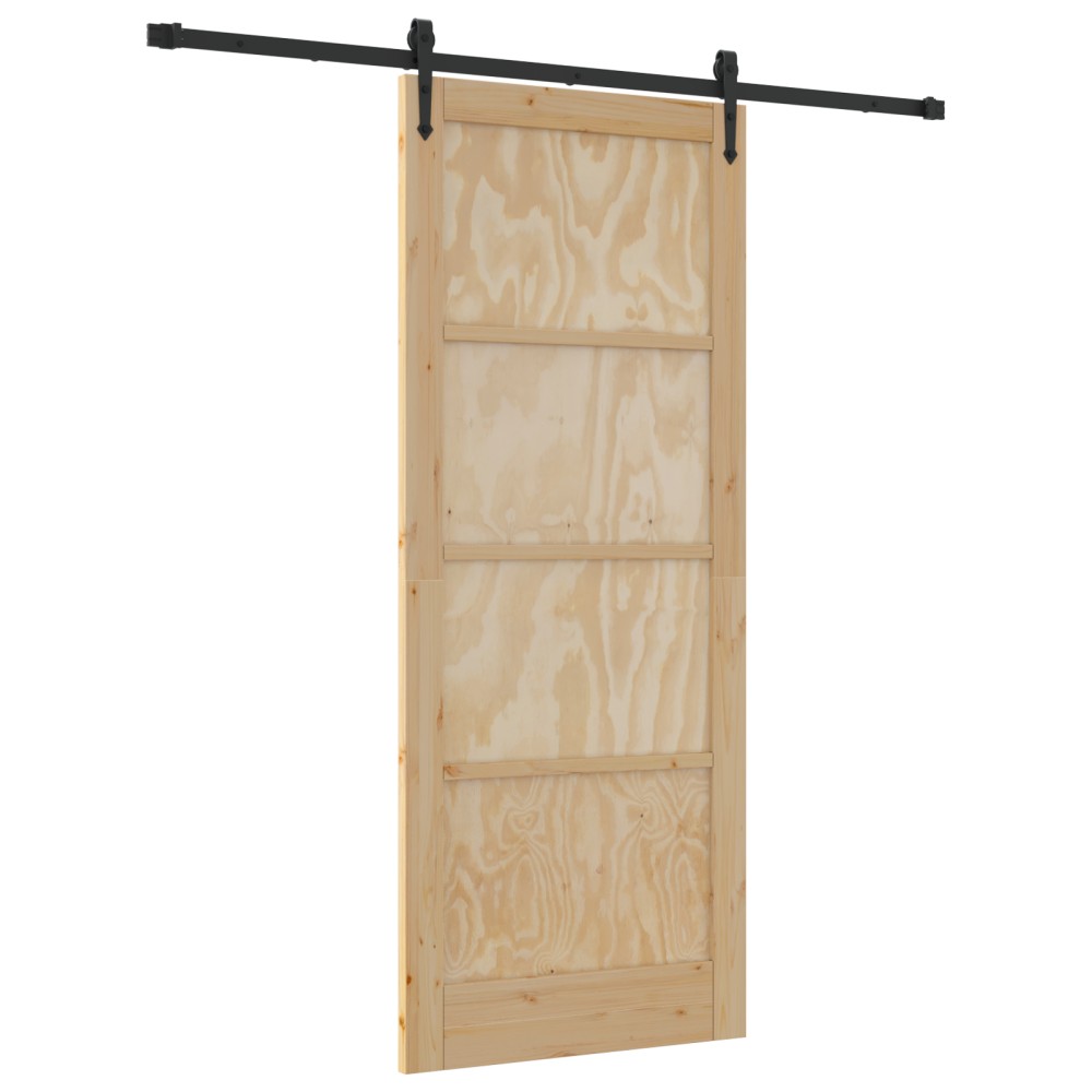 vidaXL Ușă glisantă Manual Natural și negru 86 x 211 cm