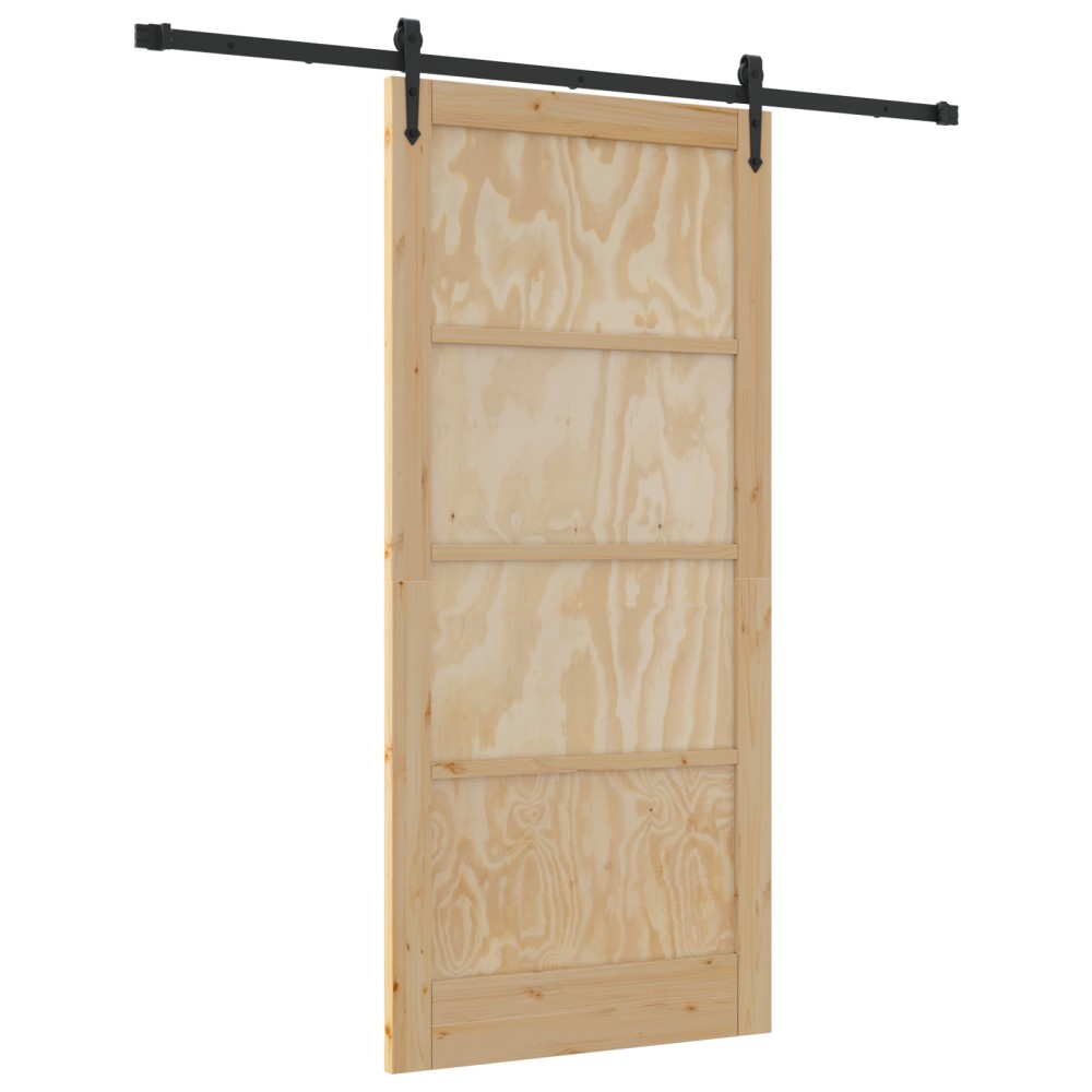 vidaXL Ușă glisantă Manual Natural și negru 93 x 202 cm