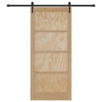 vidaXL Ușă glisantă Manual Natural și negru 93 x 211 cm vidaXL Ușă glisantă Manual Natural și negru 93 x 211 cm