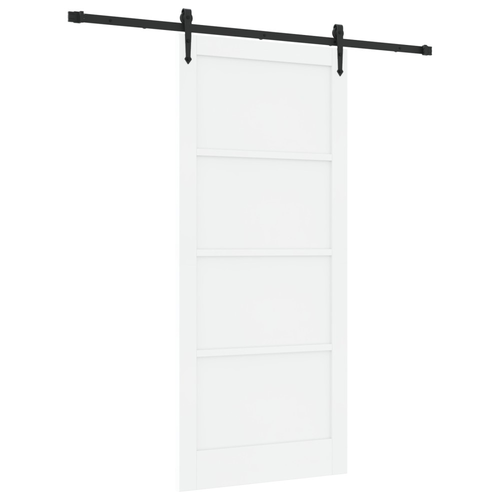 Ușa culisantă vidaXL cu set de accesorii alb 93x211 cm lemn masiv pin