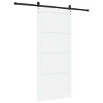 Ușa culisantă vidaXL cu set de accesorii alb 93x211 cm lemn masiv pin Ușa culisantă vidaXL cu set de accesorii alb 93x211 cm lemn masiv pin