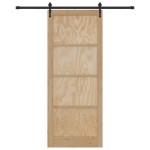 vidaXL Ușă glisantă Manual Natural și negru 93 x 232 cm vidaXL Ușă glisantă Manual Natural și negru 93 x 232 cm