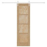 vidaXL Ușă glisantă Manual Natural și alb 61 x 198.5 cm vidaXL Ușă glisantă Manual Natural și alb 61 x 198.5 cm