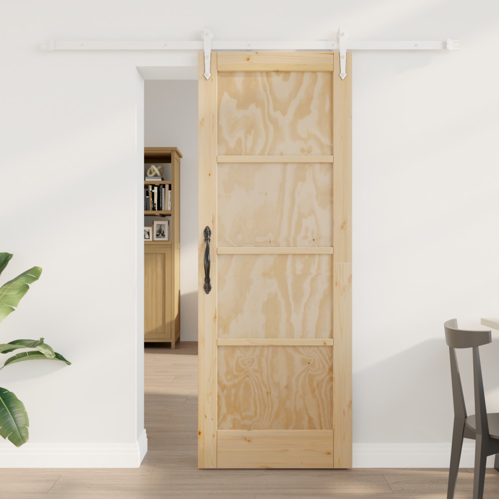vidaXL Ușă glisantă Manual Natural și alb 73.5 x 198.5 cm