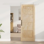 Ușa glisantă vidaXL cu set de accesorii 78x202 cm din lemn masiv de pin