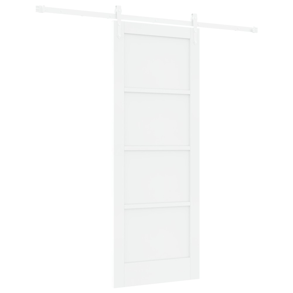 Ușă Culisantă vidaXL cu Set Hardware Alb 78x202 cm Lemn Masiv Pin