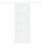 Ușă Culisantă vidaXL cu Set Hardware Alb 78x202 cm Lemn Masiv Pin Ușă Culisantă vidaXL cu Set Hardware Alb 78x202 cm Lemn Masiv Pin