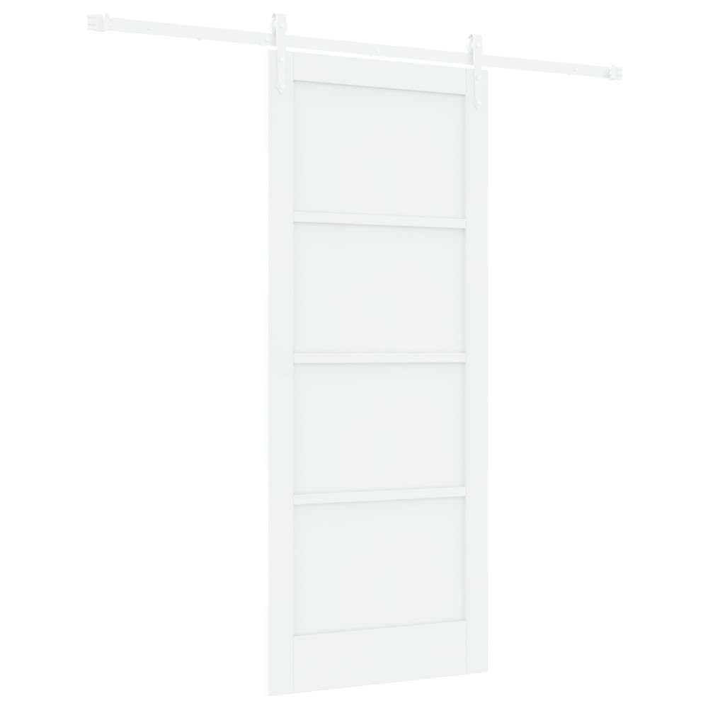 vidaXL Ușă glisantă Manual Alb 83 x 202 cm Lemn masiv de pin și oțel