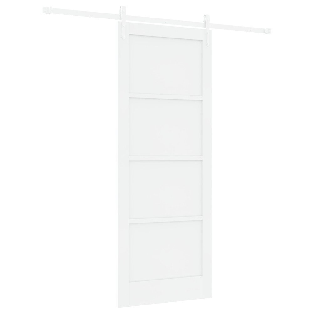 vidaXL Ușă glisantă Manual Alb 83 x 211 cm Lemn masiv de pin și oțel