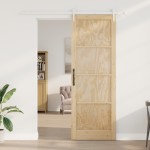 vidaXL Ușă glisantă Manual Natural și alb 83 x 232 cm vidaXL Ușă glisantă Manual Natural și alb 83 x 232 cm