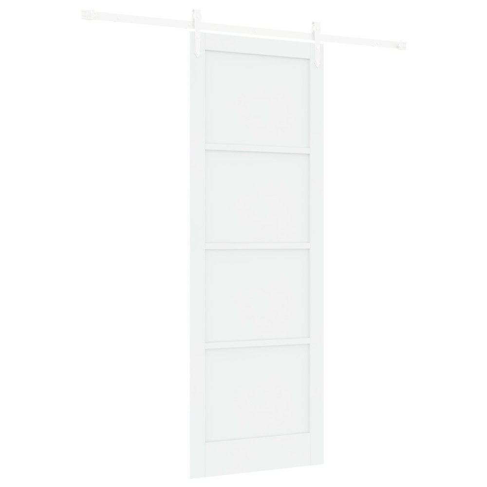 vidaXL Ușă glisantă Manual Alb 83 x 232 cm Lemn masiv de pin și oțel