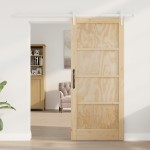 vidaXL Ușă glisantă Manual Natural și alb 86 x 198.5 cm vidaXL Ușă glisantă Manual Natural și alb 86 x 198.5 cm