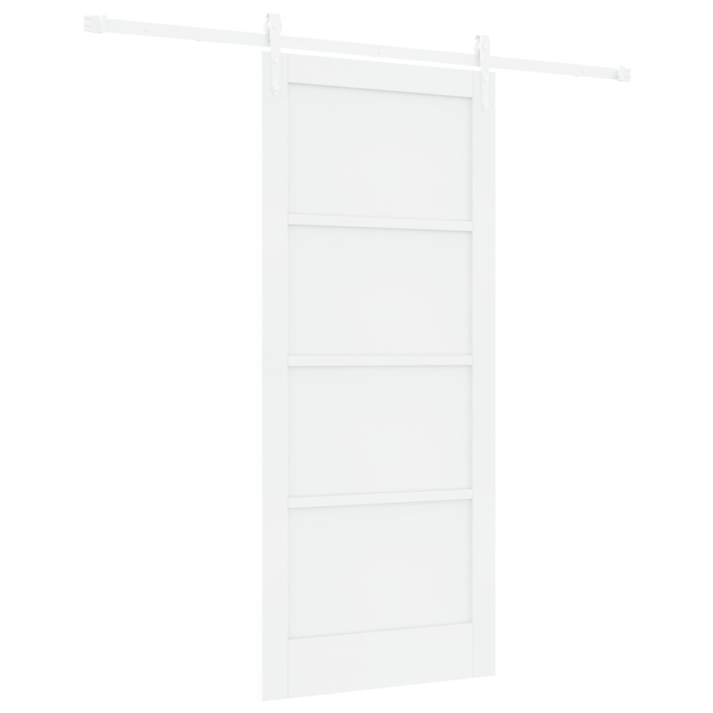 vidaXL Ușă glisantă Manual Alb 86 x 198.5 cm Lemn masiv de pin și oțel