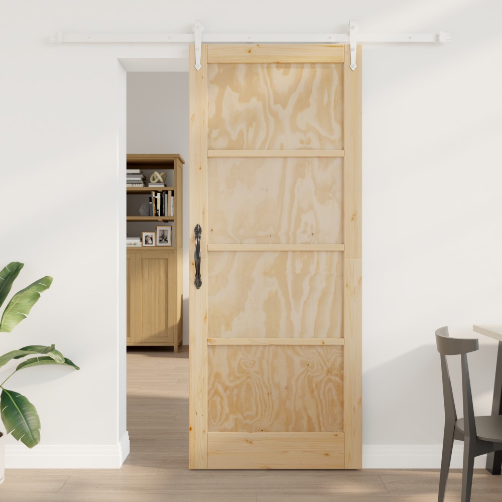 vidaXL Ușă glisantă Manual Natural și alb 86 x 211 cm