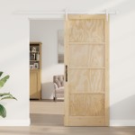 vidaXL Ușă glisantă Manual Natural și alb 86 x 211 cm