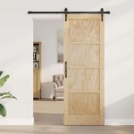 vidaXL Ușă glisantă Manual ORKDAL Maro 78 x 211 cm Lemn masiv de pin vidaXL Ușă glisantă Manual ORKDAL Maro 78 x 211 cm Lemn masiv de pin