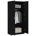 vidaXL Dulap Negre Stejar 80x51x180 cm Lemn prelucrat vidaXL Dulap Negre Stejar 80x51x180 cm Lemn prelucrat