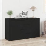bufet vidaXL Negru Lemn prelucrat 120 x 36 x 69 cm Depozitare Bufet bufet vidaXL Negru Lemn prelucrat 120 x 36 x 69 cm Depozitare Bufet