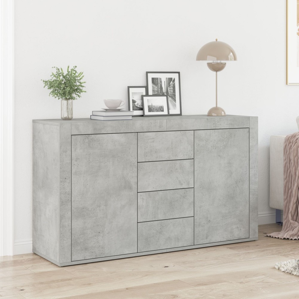 vidaXL Bufet Gri Beton Lemn Prelucrat 120 x 36 x 69 cm Depozitare