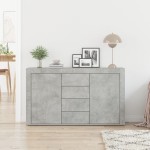 vidaXL Bufet Gri Beton Lemn Prelucrat 120 x 36 x 69 cm Depozitare