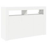 vidaXL Bufet Alb Alb Lemn Compus 116 x 30 x 75 cm Modern Bufet cu LED vidaXL Bufet Alb Alb Lemn Compus 116 x 30 x 75 cm Modern Bufet cu LED