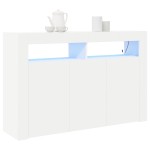 vidaXL Bufet Alb Alb Lemn Compus 116 x 30 x 75 cm Modern Bufet cu LED vidaXL Bufet Alb Alb Lemn Compus 116 x 30 x 75 cm Modern Bufet cu LED