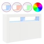 vidaXL Bufet Alb Alb Lemn Compus 116 x 30 x 75 cm Modern Bufet cu LED vidaXL Bufet Alb Alb Lemn Compus 116 x 30 x 75 cm Modern Bufet cu LED